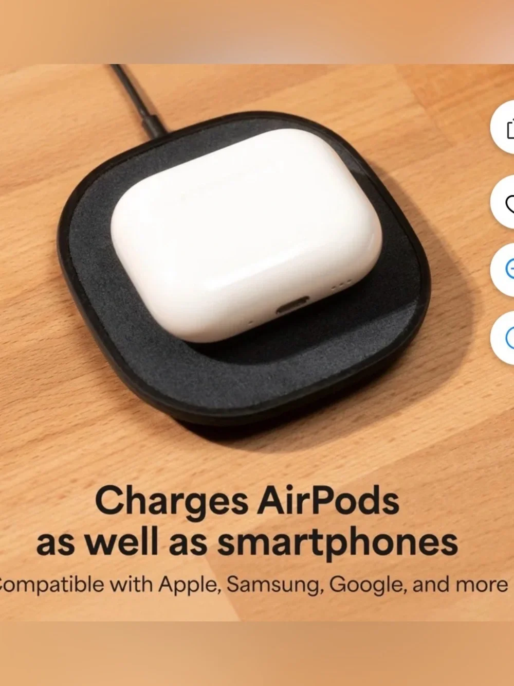 mophie Black Wireless Charging Pad 15W
